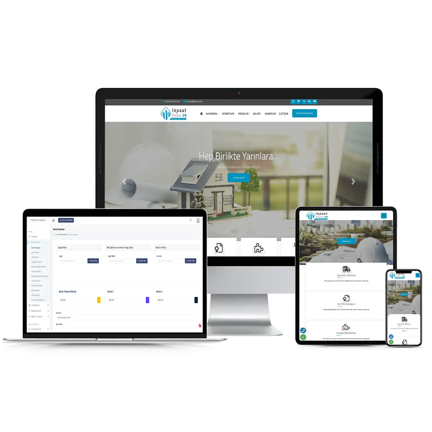 İnşaat Sitesi V8 Web Site Teması