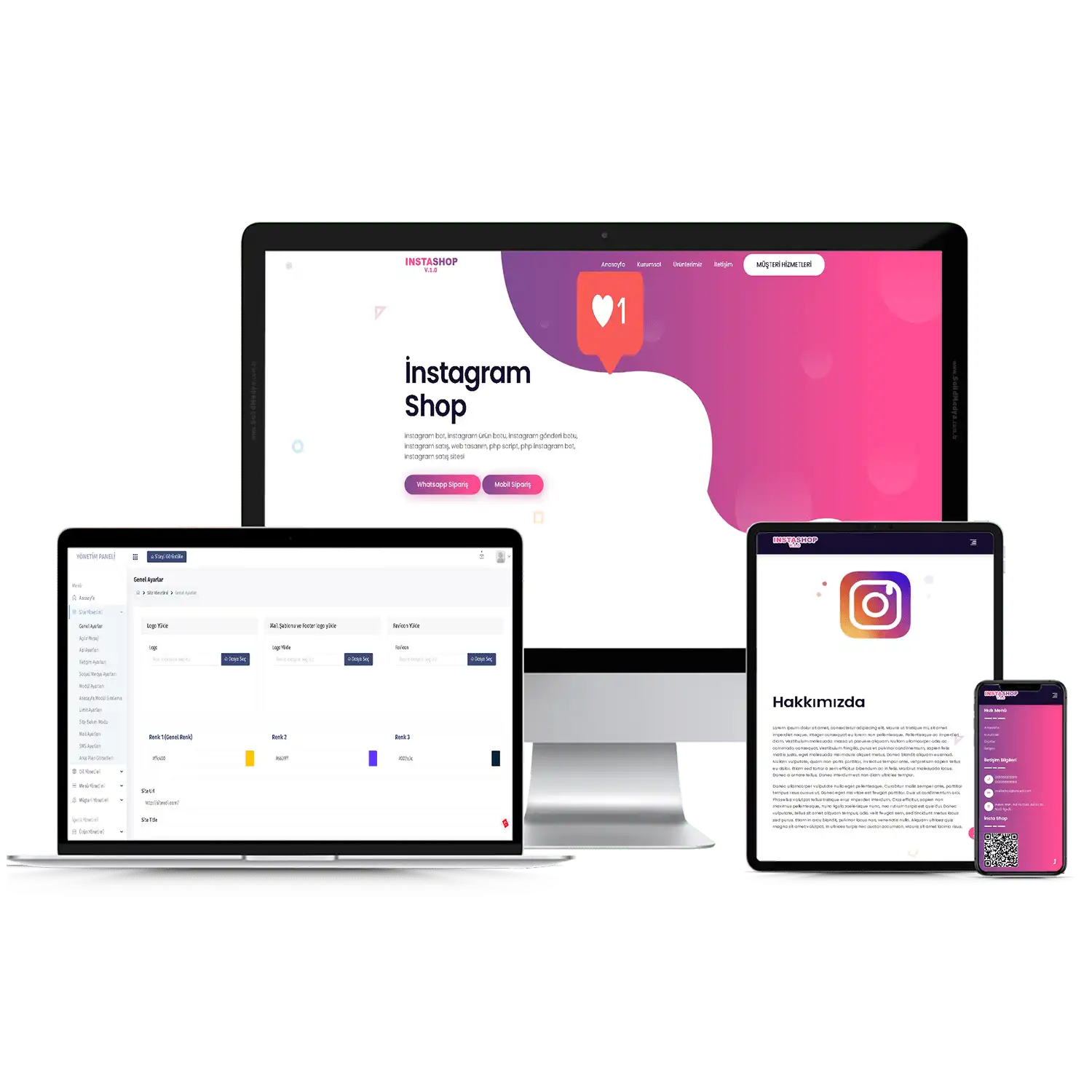 İnsta Shop V1 Web Site Teması